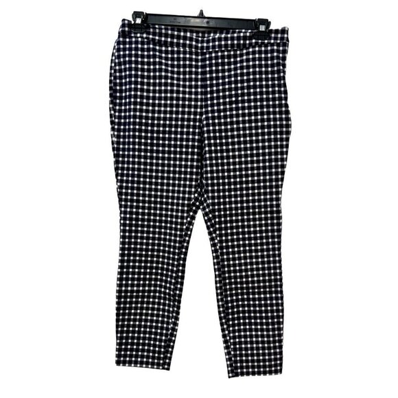 NWOT 1901 Size 12 Stretch Ankle Skinny Pants Navy Gingham MSRP $69 - Picture 2 of 10